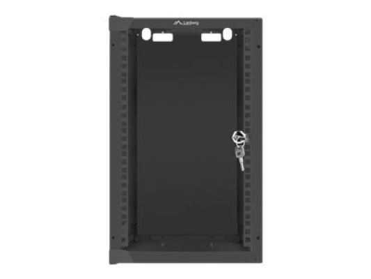 Lanberg | Rack cabinet 10" wall-mount 9U / 280x310 (flat pack) with glass door | WF10-2309-10B | Black