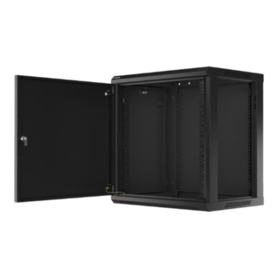 Lanberg | Rack cabinet 19" wall-mount 12U / 600x450 for self-assembly with metal door (flat pack) | WF01-6412-00B | Black