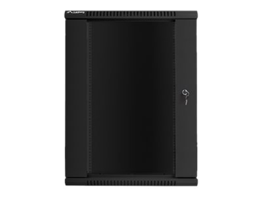 Lanberg | Rack cabinet 19" wall-mount 18U / 600x600 (flat pack) with glass door | WF01-6618-10B | Black