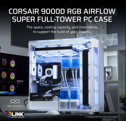 Corsair PC Case | 9000D RGB AIRFLOW Super | White | Full-Tower | Power supply included No