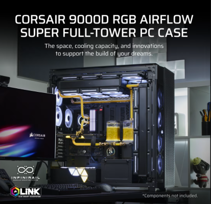 Corsair PC Case | 9000D RGB AIRFLOW Super | Black | Full-Tower | Power supply included No