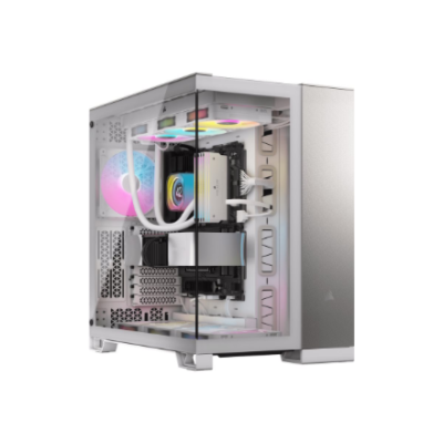Corsair PC Case | 6500X Dual Chamber | White / Satin Gray Aluminum | Mid-Tower | Power supply included No