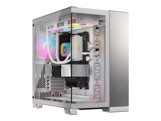 Corsair PC Case | 6500X Dual Chamber | White / Satin Gray Aluminum | Mid-Tower | Power supply included No