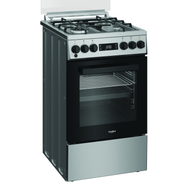 Whirlpool Cooker | W5G8LMSWTX | Hob type Gas | Oven type Electric | Stainless steel | Width 50 cm | Depth 60 cm | 60 L