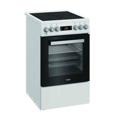 Whirlpool Cooker | Whirlpool | Hob type Vitroceramic | Oven type Electric | White | Width 50 cm | Depth 60 cm | 60 L