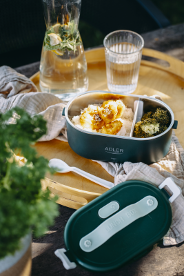 Adler | Electric lunch box with thermal bag | AD 4522 | 0.8 L | Plastic / Stainless steel | Green | Lid included