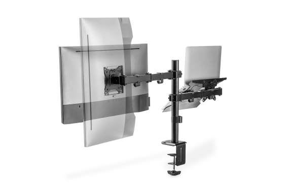 Digitus | Desk Mount | DA-90436 | Tilt, swivel, height adjustment, rotate | Maximum weight (capacity) 9 kg | Black