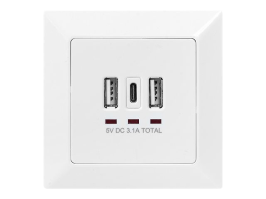 Digitus | Socket with USB A & USB-C Ports, flush mounted