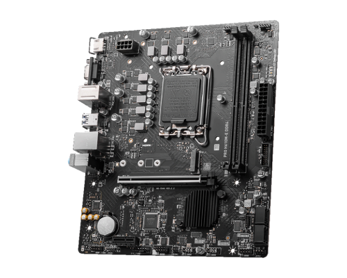 MSI | PRO H610M-E | Processor family Intel | Processor socket LGA1700 | Supported hard disk drive interfaces SATA, M.2 | Number of SATA connectors 4
