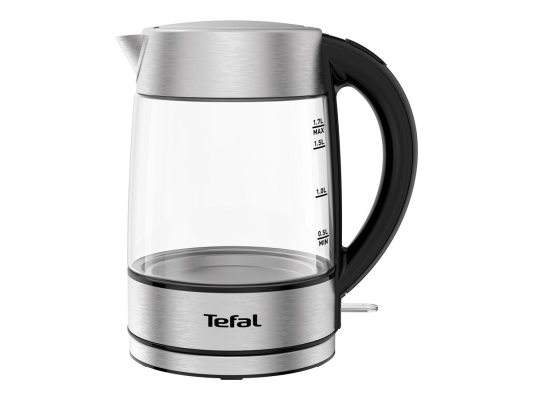 TEFAL | Kettle | KI772D | Electric | 2400 W | 1.7 L | Glass | 360° rotational base | Stainless Steel / Black