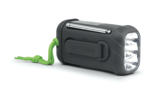 Muse | Portable Solar Radio with Crank and Flashlight | MH-08 MB | AUX in | Bluetooth | FM radio