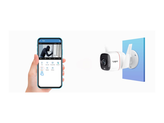 TP-LINK | Outdoor Security Wi-Fi Camera | TC65 | Bullet | 3 MP | 3.89 mm / F2.2 | H.264 | Micro SD, Max. 128GB
