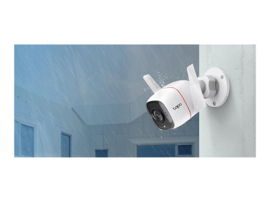 TP-LINK | Outdoor Security Wi-Fi Camera | TC65 | Bullet | 3 MP | 3.89 mm / F2.2 | H.264 | Micro SD, Max. 128GB
