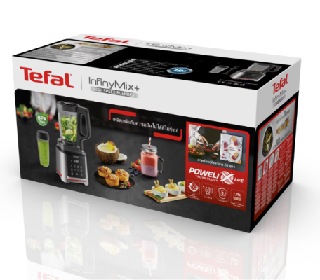 TEFAL | Blender | Infiny Mix+ BL91HD31 | Tabletop | 1600 W | Jar material Tritan | Jar capacity 2.6 L | Ice crushing | Stainless Steel / Black