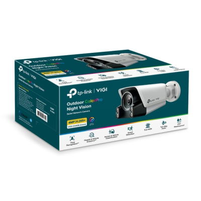 TP-LINK | Outdoor ColorPro Night Vision Network Camera | VIGI C340S(4mm) | 36 month(s) | Bullet | 4 MP | Fixed | Power over Ethernet (PoE) | IP67 | H.265 / H.264 | MicroSD Card, Up to 256 GB