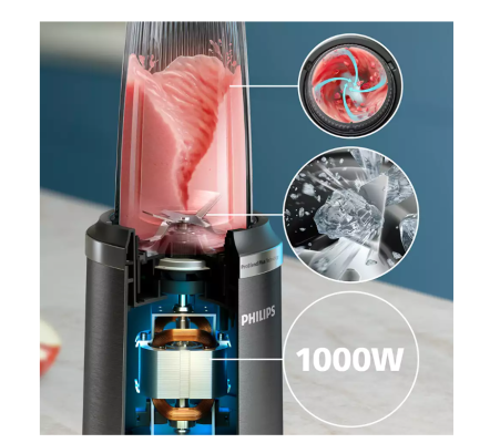 Philips Blender | HR2767 / 00 | Tabletop | 1000 W | Jar material Plastic | Jar capacity 0.3 + 0.5 + 0.7 L | Ice crushing | Black