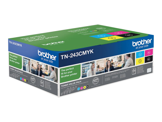 Brother TN243CMYK | Brother TN243CMYK Value Pack - 4-pack - black, yellow, cyan, magenta - original - toner cartridge | Toner cartridge | Black, yellow, cyan, magenta