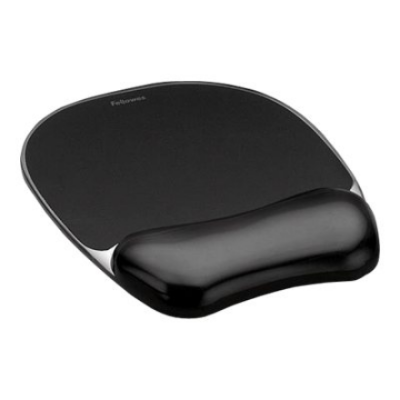 Fellowes | Mouse pad with wrist support CRYSTAL | Mouse pad with wrist pillow | 202 x 235 x 25 mm | Black