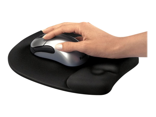 Fellowes | Mouse pad with wrist pillow | 202 x 235 x 25.4 mm | Black