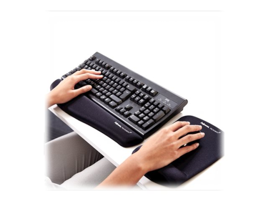 Fellowes | Mouse pad with wrist support PlushTouch | Mouse pad with wrist pillow | 238 x 184 x 25.4 mm | Black