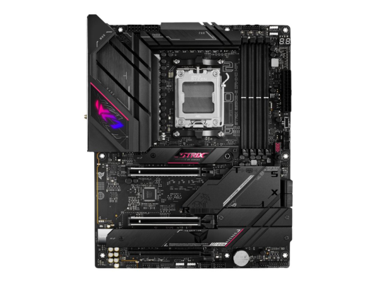 Asus | Processor family Ryzen | Processor socket 1 x Socket AM5 | 4 DIMM slots - DDR5, non-ECC, on-die ECC, unbuffered | Supported hard disk drive interfaces SATA-600 (RAID), 4 x M.2 | Number of SATA connectors 4