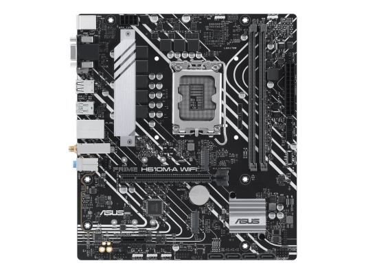 Asus | Processor family Intel H610 | Processor socket 1 x LGA1700 Socket | 2 DIMM slots - DDR5, non-ECC, unbuffered | Supported hard disk drive interfaces SATA-600, 1 x M.2 | Number of SATA connectors 4