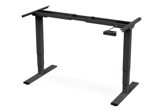 Electrically Height-Adjustable Table Frame, dual motor, 3 levels | 62-127 cm | Black