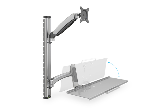 Digitus | Wall mount | Workstation | Adjustable Height, Tilt, Swivel | 27 " | Maximum weight (capacity) 6 kg | Silver