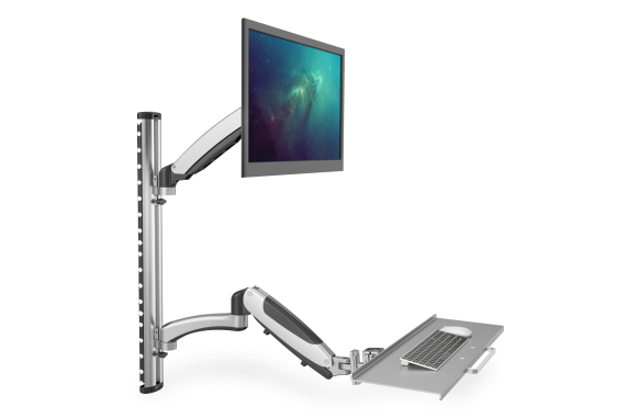 Digitus | Wall mount | Workstation | Adjustable Height, Tilt, Swivel | 27 " | Maximum weight (capacity) 6 kg | Silver