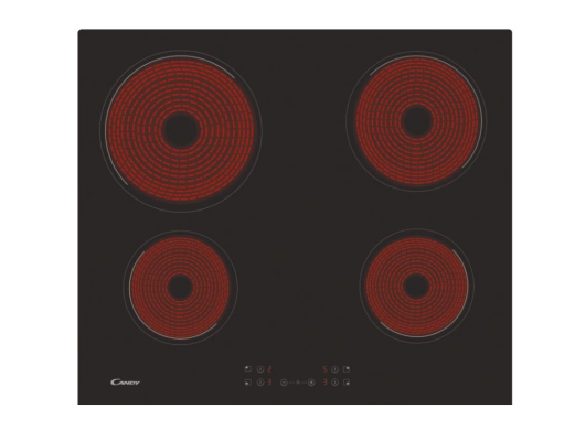 Candy | Hob | CH64CCB / 4U2 | Vitroceramic | Number of burners / cooking zones 4 | Touch | Black