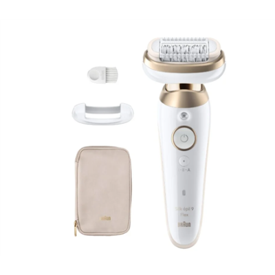 Braun Epilator | 9-011 3D Silk-epil 9 Flex | Operating time (max) 50 min | Number of power levels 2 | Wet & Dry | White / Gold