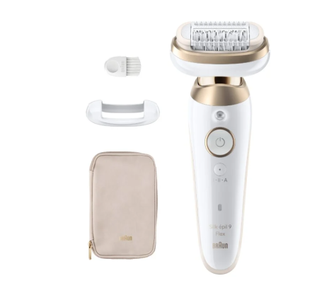 Braun Epilator | 9-011 3D Silk-epil 9 Flex | Operating time (max) 50 min | Number of power levels 2 | Wet & Dry | White / Gold