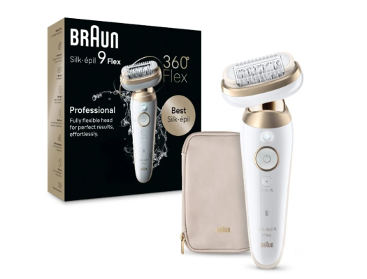 Braun Epilator | 9-011 3D Silk-epil 9 Flex | Operating time (max) 50 min | Number of power levels 2 | Wet & Dry | White / Gold