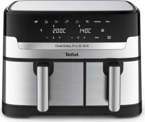 TEFAL Fryer | EY905D10 | Capacity 5.2+3.1 L | Hot air technology | Stainless Steel / Black