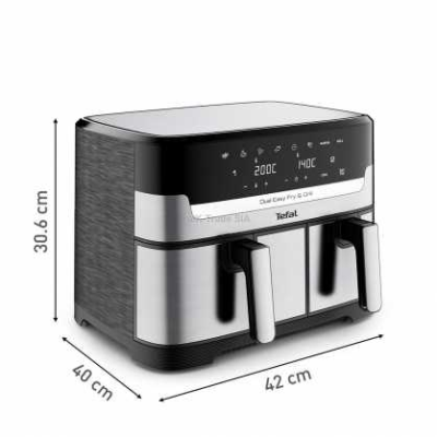 TEFAL Fryer | EY905D10 | Capacity 5.2+3.1 L | Hot air technology | Stainless Steel / Black