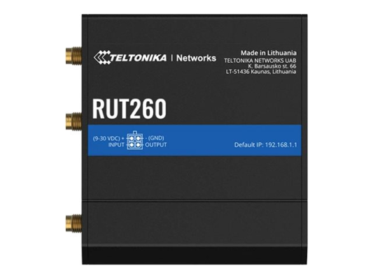 LTE Cat 6 Router | RUT260 | 802.11n | 10 / 100 Mbit / s | Ethernet LAN (RJ-45) ports 2 | Mesh Support No | MU-MiMO No | 4G