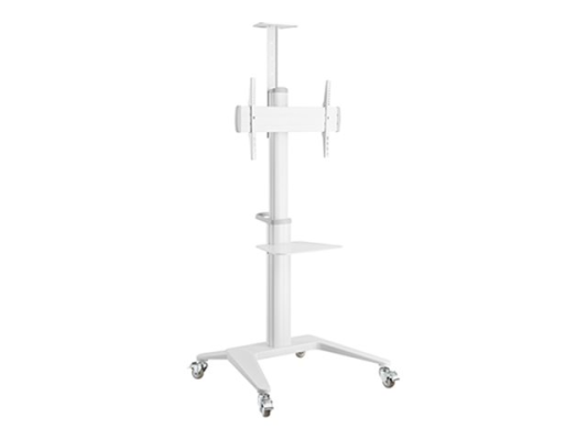 Gembird Aluminum TV floor stand with caster wheels, 37" - 70", white | Gembird