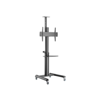 Gembird Aluminum TV floor stand with caster wheels, 37" - 70", black | Gembird