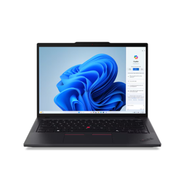 Lenovo ThinkPad T14 | Black | 14 " | IPS | WUXGA | 1920 x 1200 pixels | Anti-glare | Intel Core U7 | 155U | 16 GB | SO-DIMM DDR5 | Solid-state drive capacity 512 GB | Intel Graphics | Windows 11 Pro | 802.11ax | Bluetooth ver