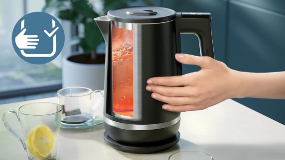 Philips | Double-walled Kettle | HD9396 / 90 7000 series | Electric | 2200 W | 1.7 L | Metal | 360° rotational base | Black