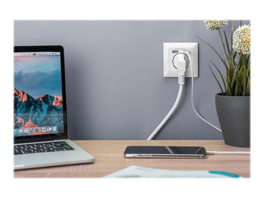 Digitus Safety socket for flush mounting with 2 USB ports | DA-70613