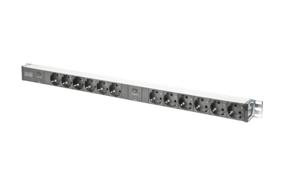 Digitus Aluminum Outlet Strip with overload protection | DN-95405 | Sockets quantity 12