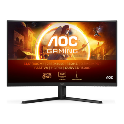 AOC | CQ32G4VE | 31.5 " | VA | QHD | 16:9 | 180 Hz | 1 ms | 2560 x 1440 pixels | 300 cd / m² | HDMI ports quantity 2