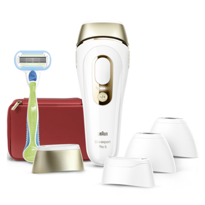Braun Silk-expert Pro 5 IPL Epilator | PL5382 | Bulb lifetime (flashes) 400.000 | Number of power levels 3 | White / Gold