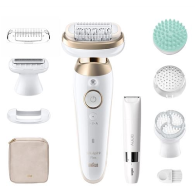 Braun Epilator | SES9-481 Silk épil 9 Flex 3D | Operating time (max) 50 min | Number of power levels 2 | Wet & Dry | White / Gold
