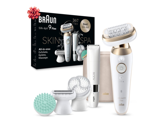 Braun Epilator | SES9-481 Silk épil 9 Flex 3D | Operating time (max) 50 min | Number of power levels 2 | Wet & Dry | White / Gold