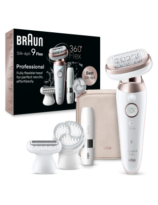 Braun Epilator | SES9-360 Silk épil 9 Flex 3D | Operating time (max) 50 min | Number of power levels 1 | Wet & Dry | White / Rose