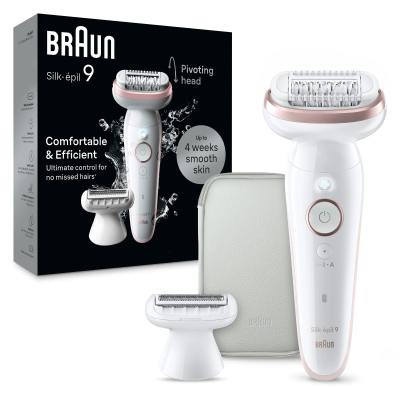 Braun Epilator | SES9-030 Silk épil 9 | Operating time (max) 50 min | Number of power levels 2 | Wet & Dry | White / Rose