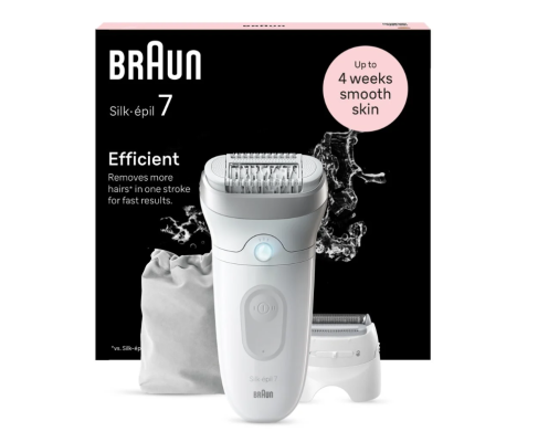 Braun Epilator | SE7-041 Silk épil 7 | Number of power levels 2 | Wet & Dry | White / Silver