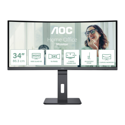 AOC | CU34P3CV | 34 " | VA | 21:9 | 100 Hz | 4 ms | 3440 x 1440 pixels | HDMI ports quantity 1